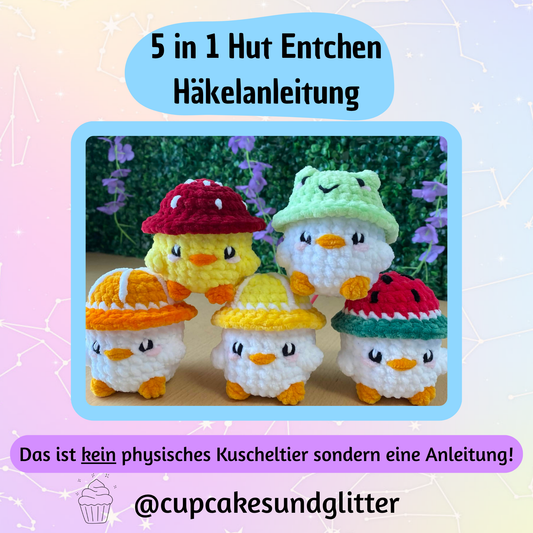 5 in 1 Hut Entchen Häkelanleitung